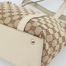 GUCCI GG Canvas Abbey Hand Bag Beige Gold Tone 141470 Auth BA14723-12