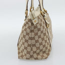 GUCCI GG Canvas Abbey Hand Bag Beige Gold Tone 141470 Auth BA14723-5