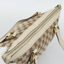 GUCCI GG Canvas Abbey Hand Bag Beige Gold Tone 141470 Auth BA14723-6