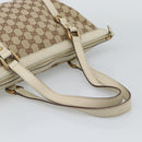 GUCCI GG Canvas Abbey Hand Bag Beige Gold Tone 141470 Auth BA14723-7
