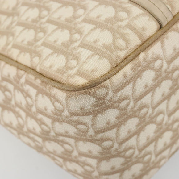 Christian Dior Romantic Chain Tote Bag PVC Leather Beige Silver Auth BA14725