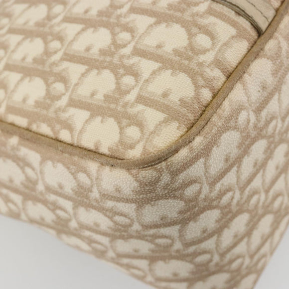 Christian Dior Romantic Chain Tote Bag PVC Leather Beige Silver Auth BA14725