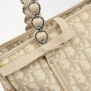 Christian Dior Romantic Chain Tote Bag PVC Leather Beige Silver Auth BA14725-19