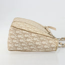 Christian Dior Romantic Chain Tote Bag PVC Leather Beige Silver Auth BA14725-3