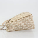 Christian Dior Romantic Chain Tote Bag PVC Leather Beige Silver Auth BA14725-4