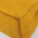Christian Dior Lady Dior Hand Bag Canvas Yellow Gold Tone Auth BA14726-10