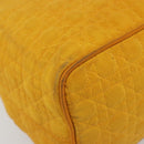 Christian Dior Lady Dior Hand Bag Canvas Yellow Gold Tone Auth BA14726-11