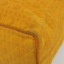 Christian Dior Lady Dior Hand Bag Canvas Yellow Gold Tone Auth BA14726-12