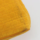 Christian Dior Lady Dior Hand Bag Canvas Yellow Gold Tone Auth BA14726-14
