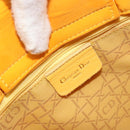 Christian Dior Lady Dior Hand Bag Canvas Yellow Gold Tone Auth BA14726-16