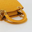 Christian Dior Lady Dior Hand Bag Canvas Yellow Gold Tone Auth BA14726-7