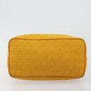 Christian Dior Lady Dior Hand Bag Canvas Yellow Gold Tone Auth BA14726-9