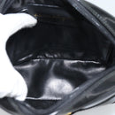 Salvatore Ferragamo Vala Shoulder Bag Patent Black Gold Tone Auth BA14727-11
