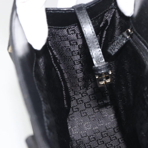 GUCCI Hand Bag Canvas Black Gold Tone 002 1103 Auth BA14728A