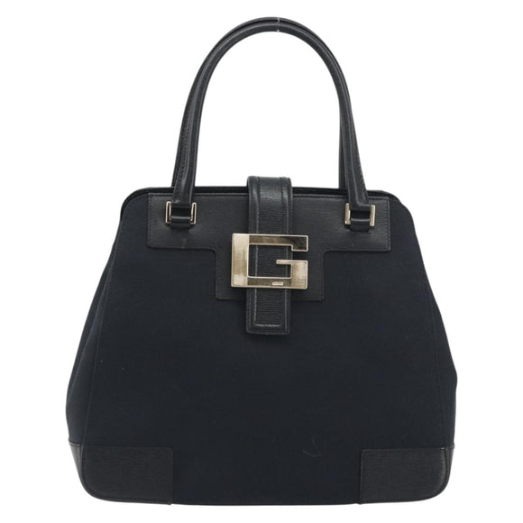 GUCCI Hand Bag Canvas Black Gold Tone 002 1103 Auth BA14728A