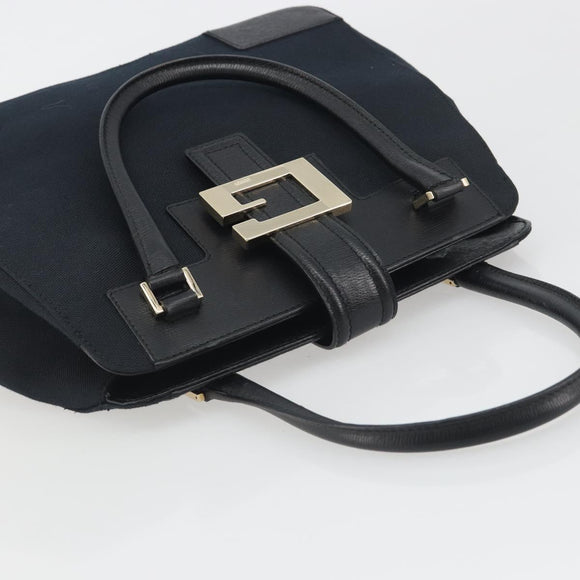 GUCCI Hand Bag Canvas Black Gold Tone 002 1103 Auth BA14728A