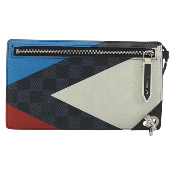 LOUIS VUITTON Damier Cobalt America's Cup Pochette Phone N41630 LV Auth BA14729A