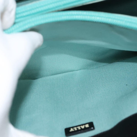 BALLY Shoulder Bag Leather Black Gold Auth BA1473