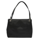 BALLY Shoulder Bag Leather Black Gold Auth BA1473-13