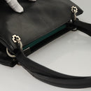 BALLY Shoulder Bag Leather Black Gold Auth BA1473-6