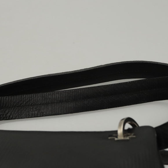 BALLY Shoulder Bag Leather Black Gold Auth BA1473