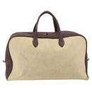 HERMES Victoria 50 Boston Bag Canvas Beige Brown Auth BA14733-2