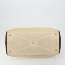 HERMES Victoria 50 Boston Bag Canvas Beige Brown Auth BA14733-5