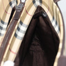 BURBERRY Nova Check Hand Bag PVC Leather Beige Auth BA14734A-15