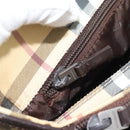 BURBERRY Nova Check Hand Bag PVC Leather Beige Auth BA14734A-16