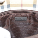 BURBERRY Nova Check Hand Bag PVC Leather Beige Auth BA14734A-8
