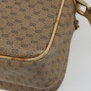 GUCCI Micro GG Shoulder Bag PVC Leather Beige Gold Tone Auth BA14736-12
