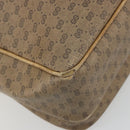GUCCI Micro GG Shoulder Bag PVC Leather Beige Gold Tone Auth BA14736-13