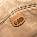 GUCCI Micro GG Shoulder Bag PVC Leather Beige Gold Tone Auth BA14736-17