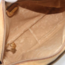 GUCCI Micro GG Shoulder Bag PVC Leather Beige Gold Tone Auth BA14736-18
