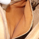 GUCCI Micro GG Shoulder Bag PVC Leather Beige Gold Tone Auth BA14736-22