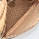GUCCI Micro GG Shoulder Bag PVC Leather Beige Gold Tone Auth BA14736-23