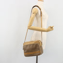 GUCCI Micro GG Shoulder Bag PVC Leather Beige Gold Tone Auth BA14736-25