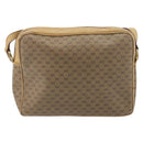 GUCCI Micro GG Shoulder Bag PVC Leather Beige Gold Tone Auth BA14736-3