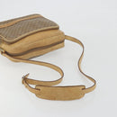 GUCCI Micro GG Shoulder Bag PVC Leather Beige Gold Tone Auth BA14736-7