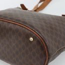 CELINE Macadam Tote Bag PVC Leather Brown Gold Tone Auth BA14737-10