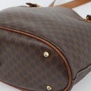 CELINE Macadam Tote Bag PVC Leather Brown Gold Tone Auth BA14737-12