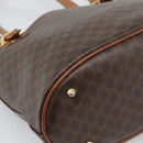 CELINE Macadam Tote Bag PVC Leather Brown Gold Tone Auth BA14737-13