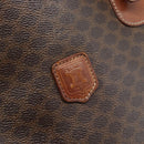CELINE Macadam Tote Bag PVC Leather Brown Gold Tone Auth BA14737-14