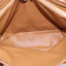 CELINE Macadam Tote Bag PVC Leather Brown Gold Tone Auth BA14737-16