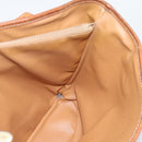 CELINE Macadam Tote Bag PVC Leather Brown Gold Tone Auth BA14737-17