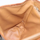 CELINE Macadam Tote Bag PVC Leather Brown Gold Tone Auth BA14737-18