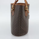 CELINE Macadam Tote Bag PVC Leather Brown Gold Tone Auth BA14737-4