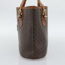 CELINE Macadam Tote Bag PVC Leather Brown Gold Tone Auth BA14737-5