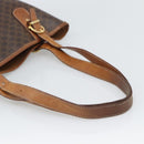 CELINE Macadam Tote Bag PVC Leather Brown Gold Tone Auth BA14737-7