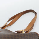 CELINE Macadam Tote Bag PVC Leather Brown Gold Tone Auth BA14737-8
